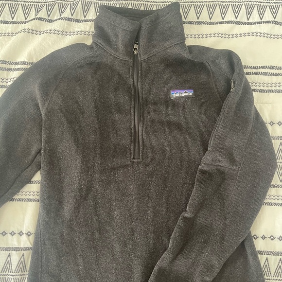 Womens Patagonia Fleece Quarter Zip Black - Picture 1 of 5
